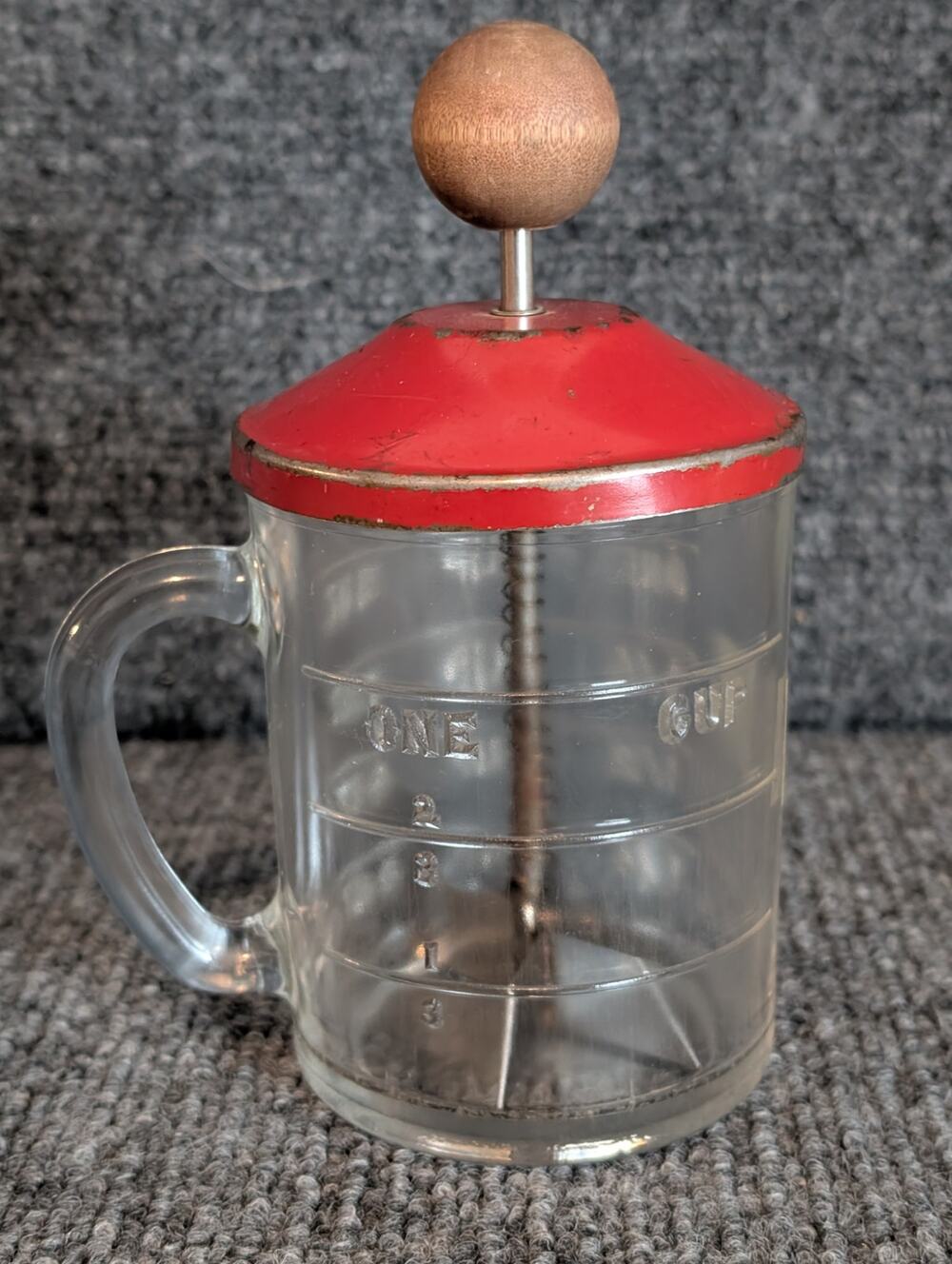 Vintage Hazel Atlas Glass Measuring Cup Food/Nut Chopper